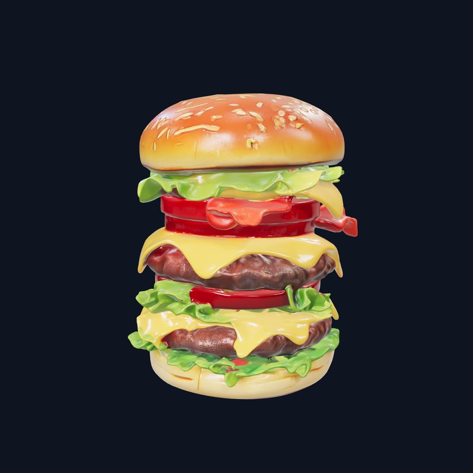 Double Cheeseburger Stack Model Pack